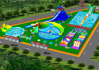 Double Stitching Water Park Inflatable Pool Slide  For Teens Customized Color