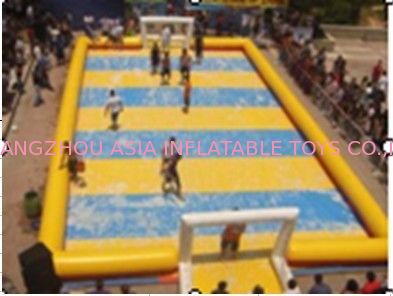 Customized Excellent Inflatable Water Soccer Field / Sports Inflatable Yellow Soccer Field
