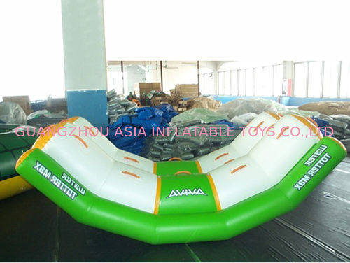 White And Green Totter Board Inflatable Water Sports For Lake , Big Pool