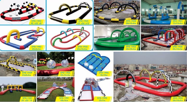 La voie de course extérieure de voitures de jouet gonflable, vont voie de course de kart pour le jeu de sport