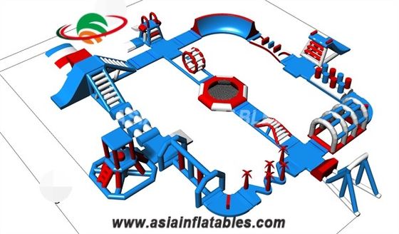 Parc aquatique gonflable de PVC de la piscine bleue 30M 0.6mm de couleur