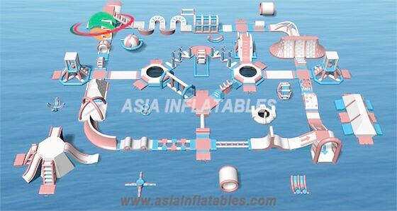Aqua Park Inflatable Aquatics Park gonflable de flottement adaptée aux besoins du client pour la mer